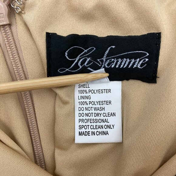 NWT La Femme Leopard Print Sequin Prom Dress Size 8 Criss Cross High Neck 28672 - Picture 10 of 13